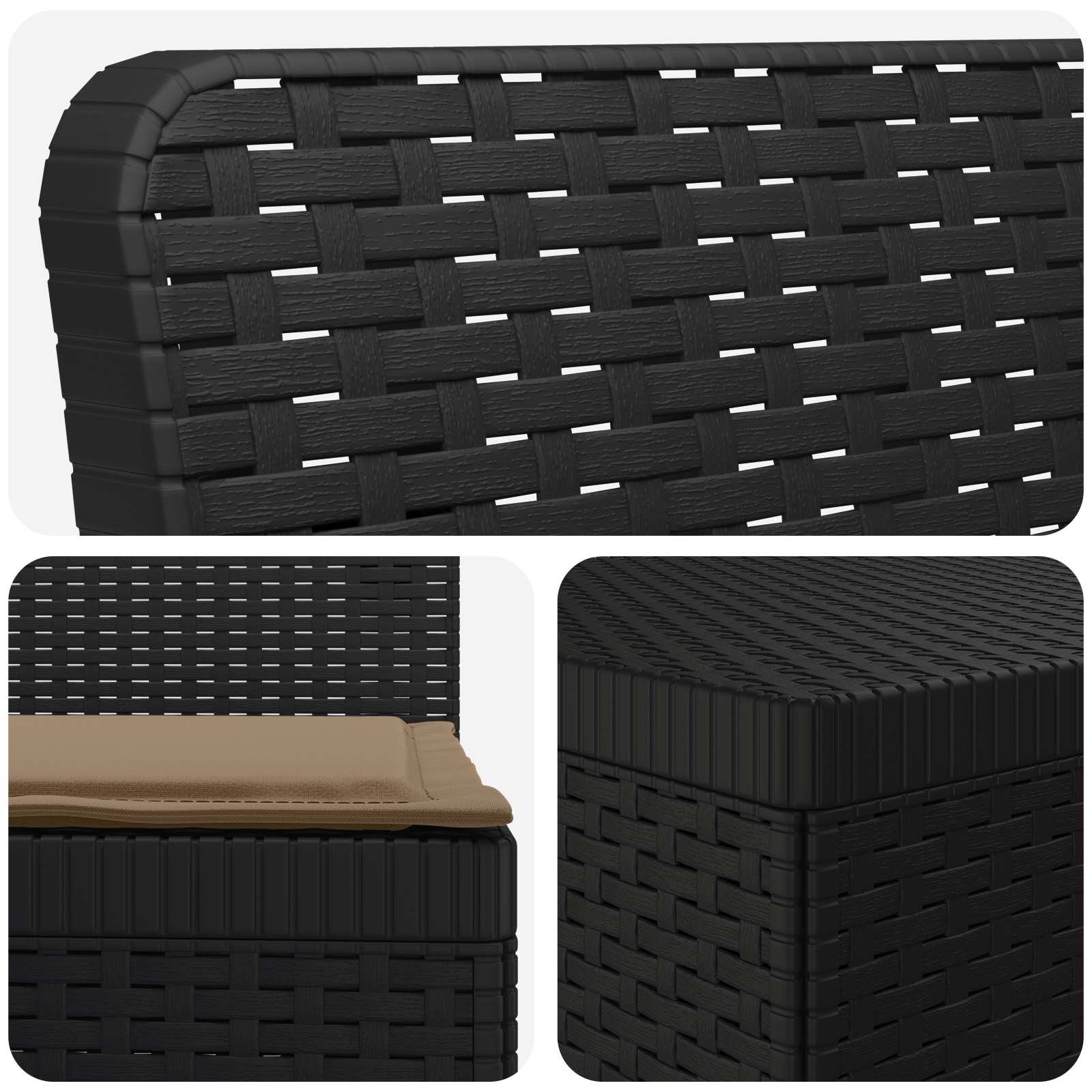 vidaXL 5-Seater Garden Sofa with Cushions Rattan Look PP Anthracite 5