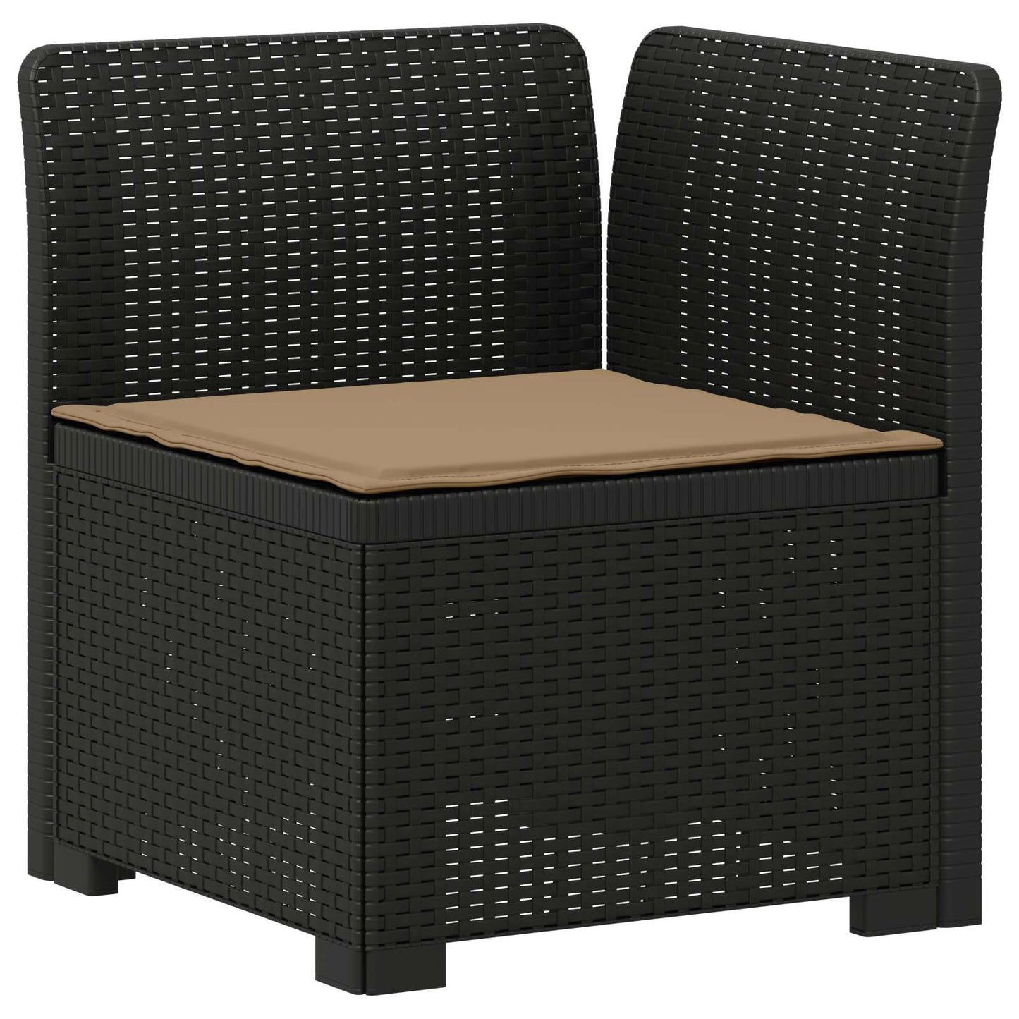 vidaXL 5-Seater Garden Sofa with Cushions Rattan Look PP Anthracite 4