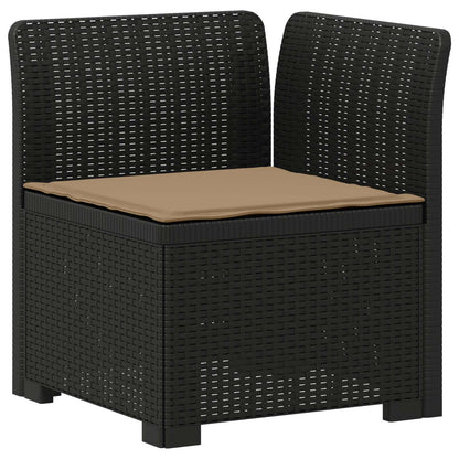 vidaXL 5-Seater Garden Sofa with Cushions Rattan Look PP Anthracite 4