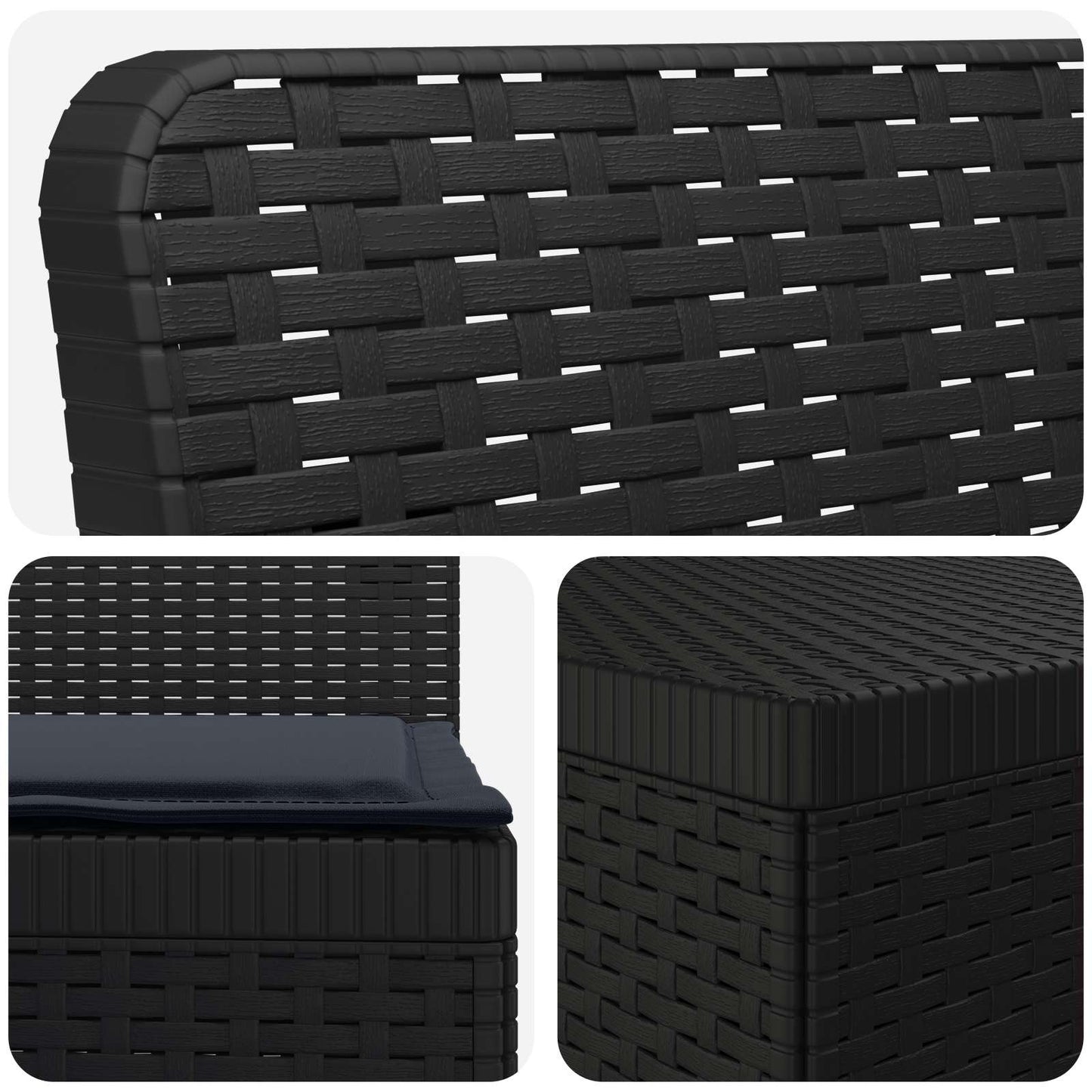 vidaXL 5-Seater Garden Sofa with Cushions Rattan Look PP Anthracite 5