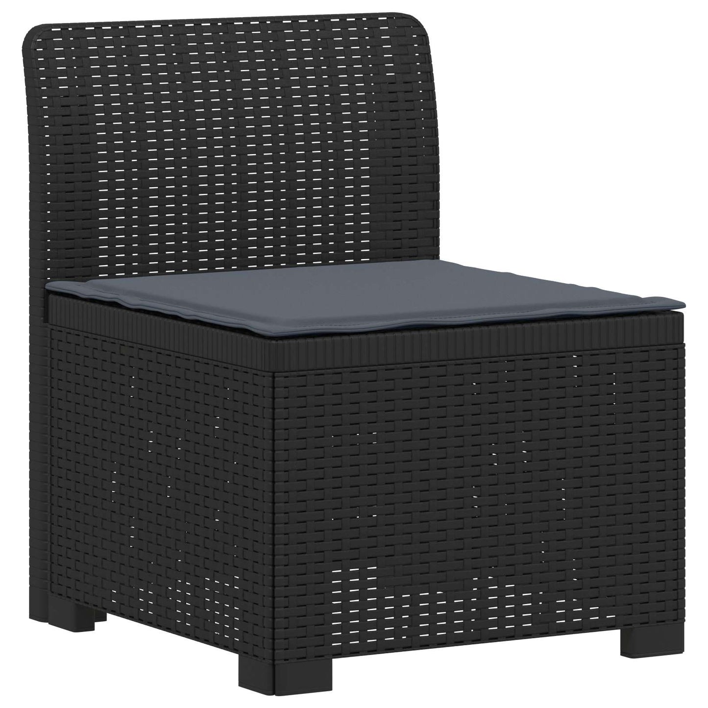 vidaXL 5-Seater Garden Sofa with Cushions Rattan Look PP Anthracite 3