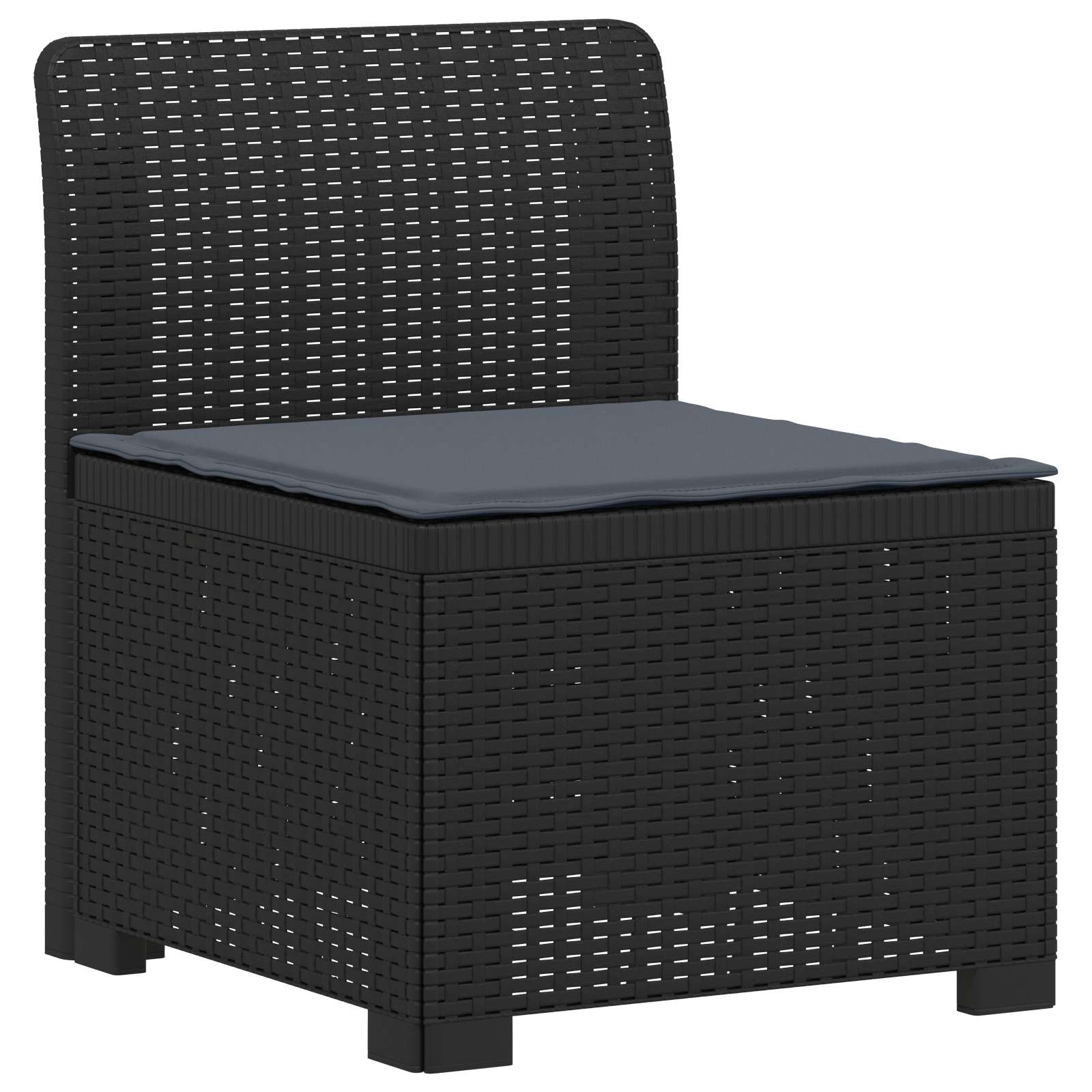 vidaXL 5-Seater Garden Sofa with Cushions Rattan Look PP Anthracite 3