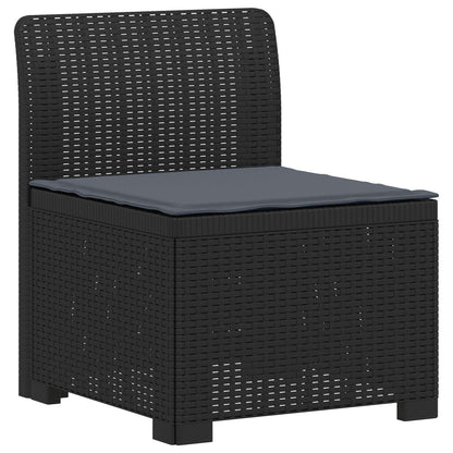 vidaXL 5-Seater Garden Sofa with Cushions Rattan Look PP Anthracite 3