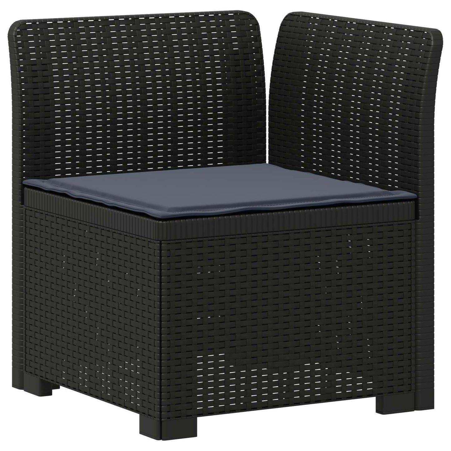 vidaXL 5-Seater Garden Sofa with Cushions Rattan Look PP Anthracite 4