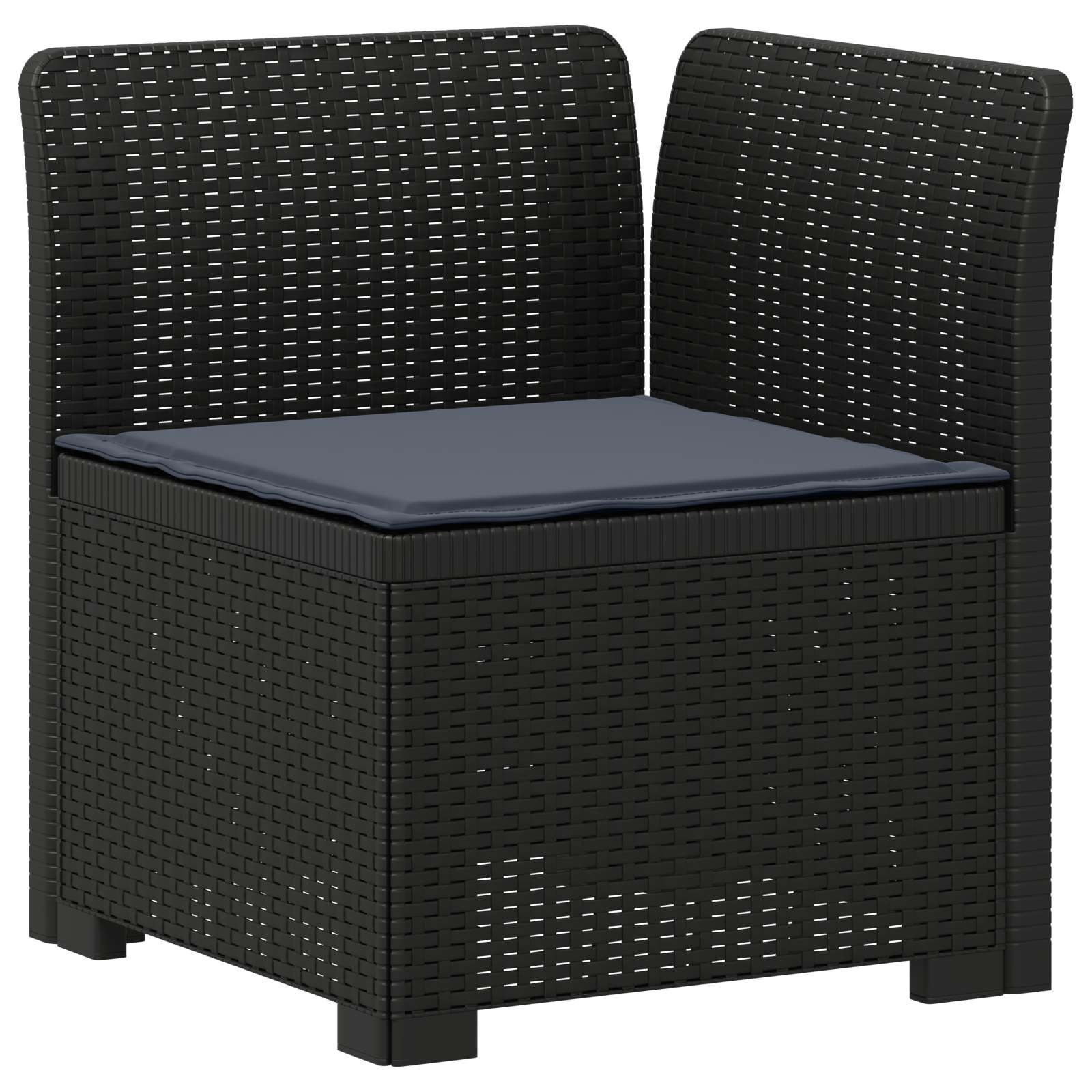 vidaXL 5-Seater Garden Sofa with Cushions Rattan Look PP Anthracite 4