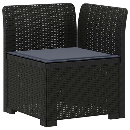vidaXL 5-Seater Garden Sofa with Cushions Rattan Look PP Anthracite 4