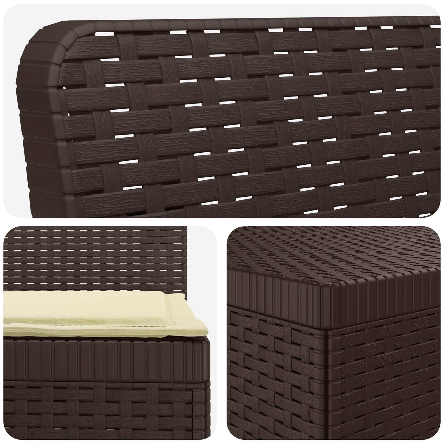vidaXL 5-Seater Garden Sofa with Cushions Rattan Look PP Brown 5
