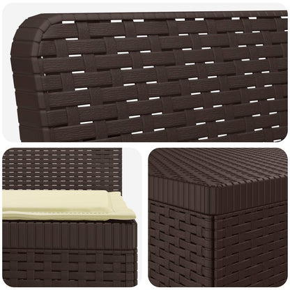 vidaXL 5-Seater Garden Sofa with Cushions Rattan Look PP Brown 5
