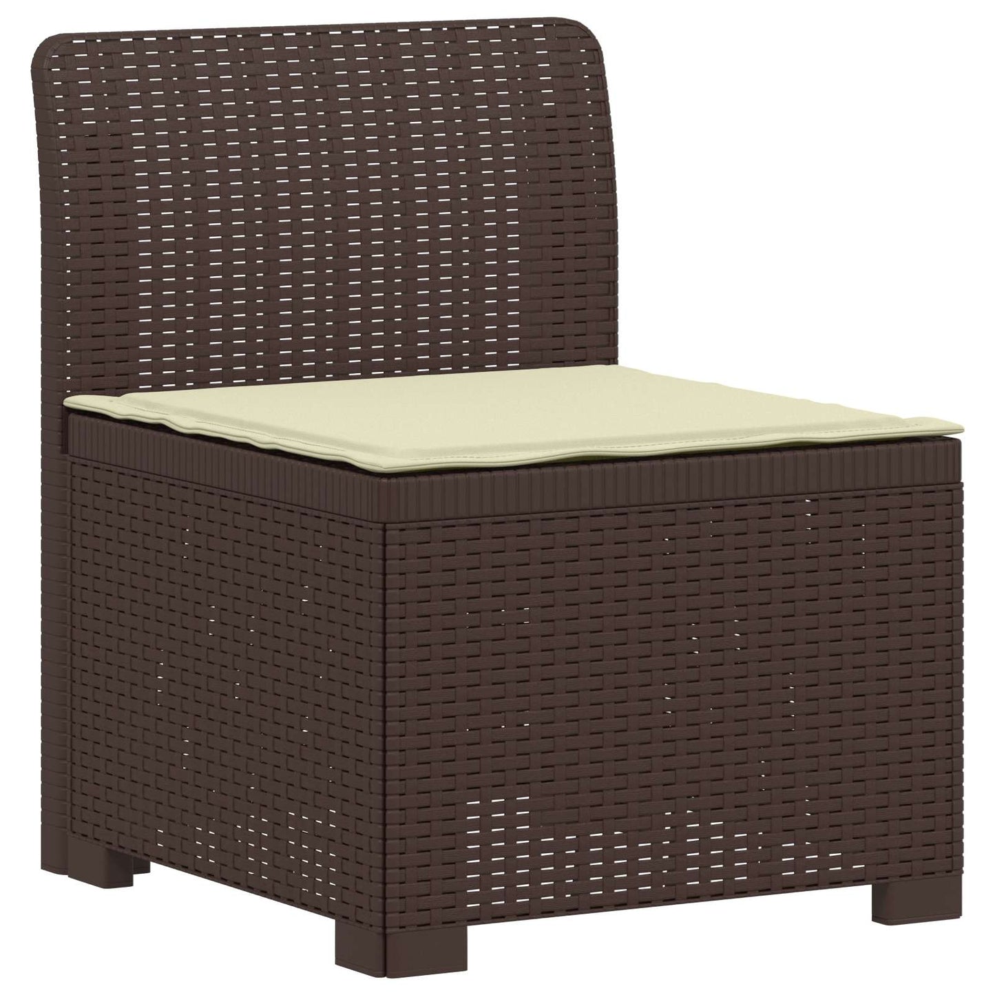 vidaXL 5-Seater Garden Sofa with Cushions Rattan Look PP Brown 3