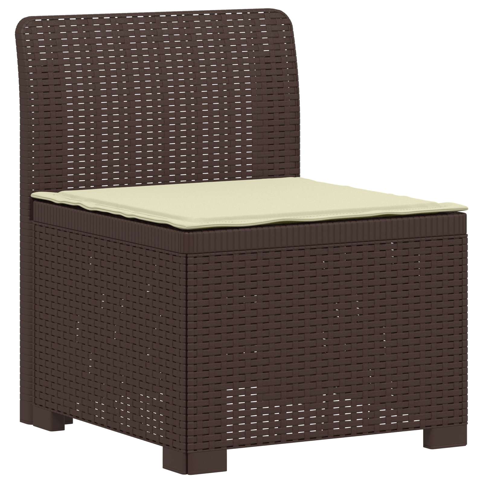 vidaXL 5-Seater Garden Sofa with Cushions Rattan Look PP Brown 3