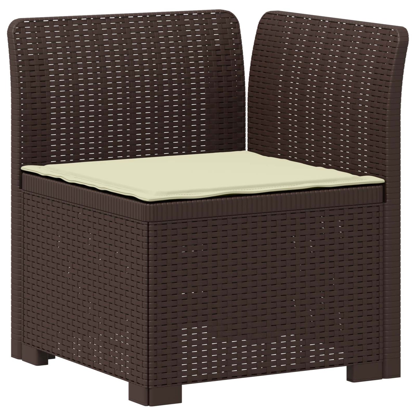 vidaXL 5-Seater Garden Sofa with Cushions Rattan Look PP Brown 4