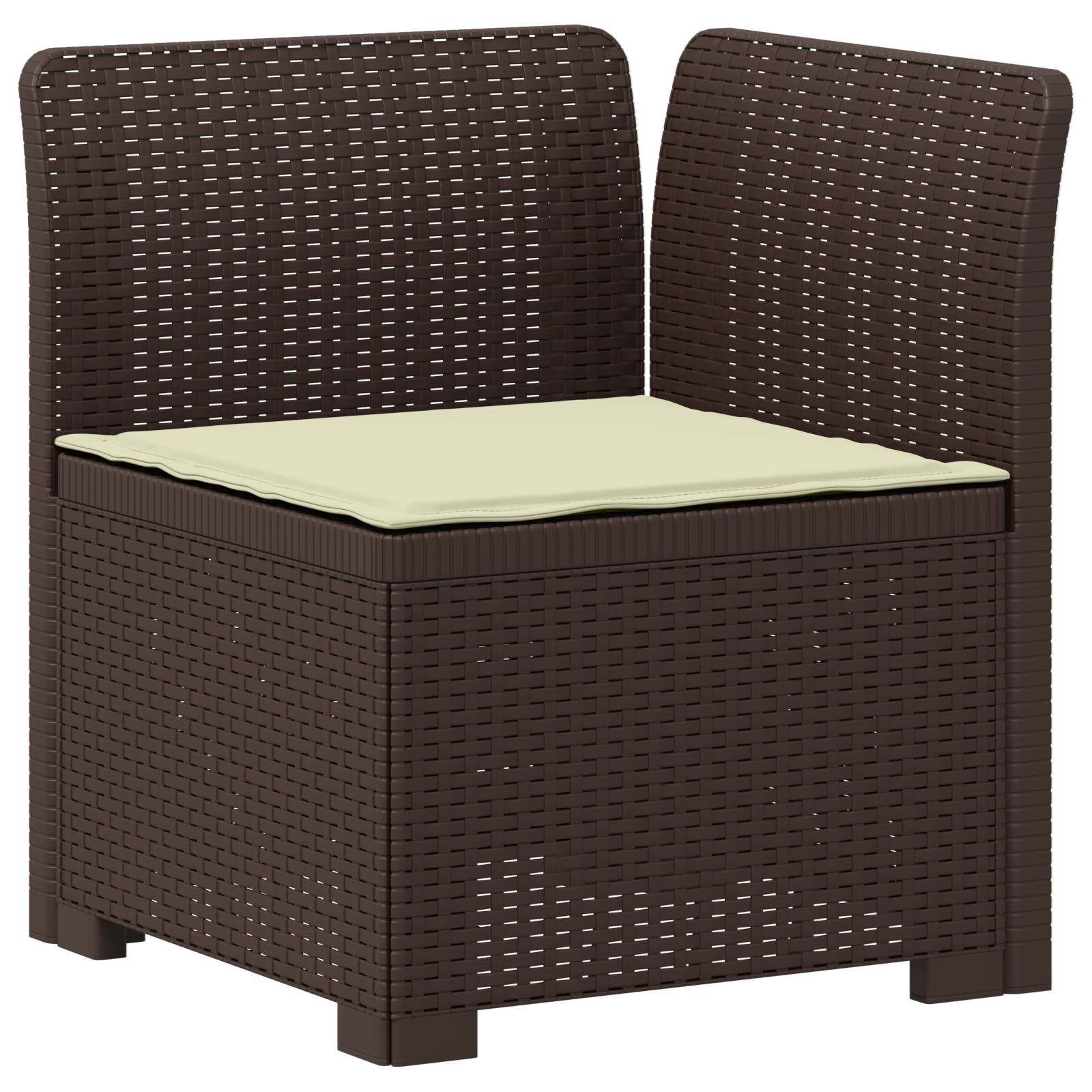 vidaXL 5-Seater Garden Sofa with Cushions Rattan Look PP Brown 4