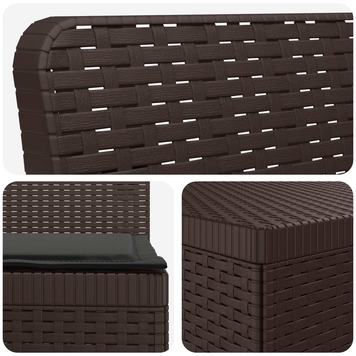 vidaXL 5-Seater Garden Sofa with Cushions Rattan Look PP Brown 5