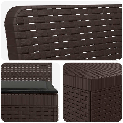 vidaXL 5-Seater Garden Sofa with Cushions Rattan Look PP Brown 5