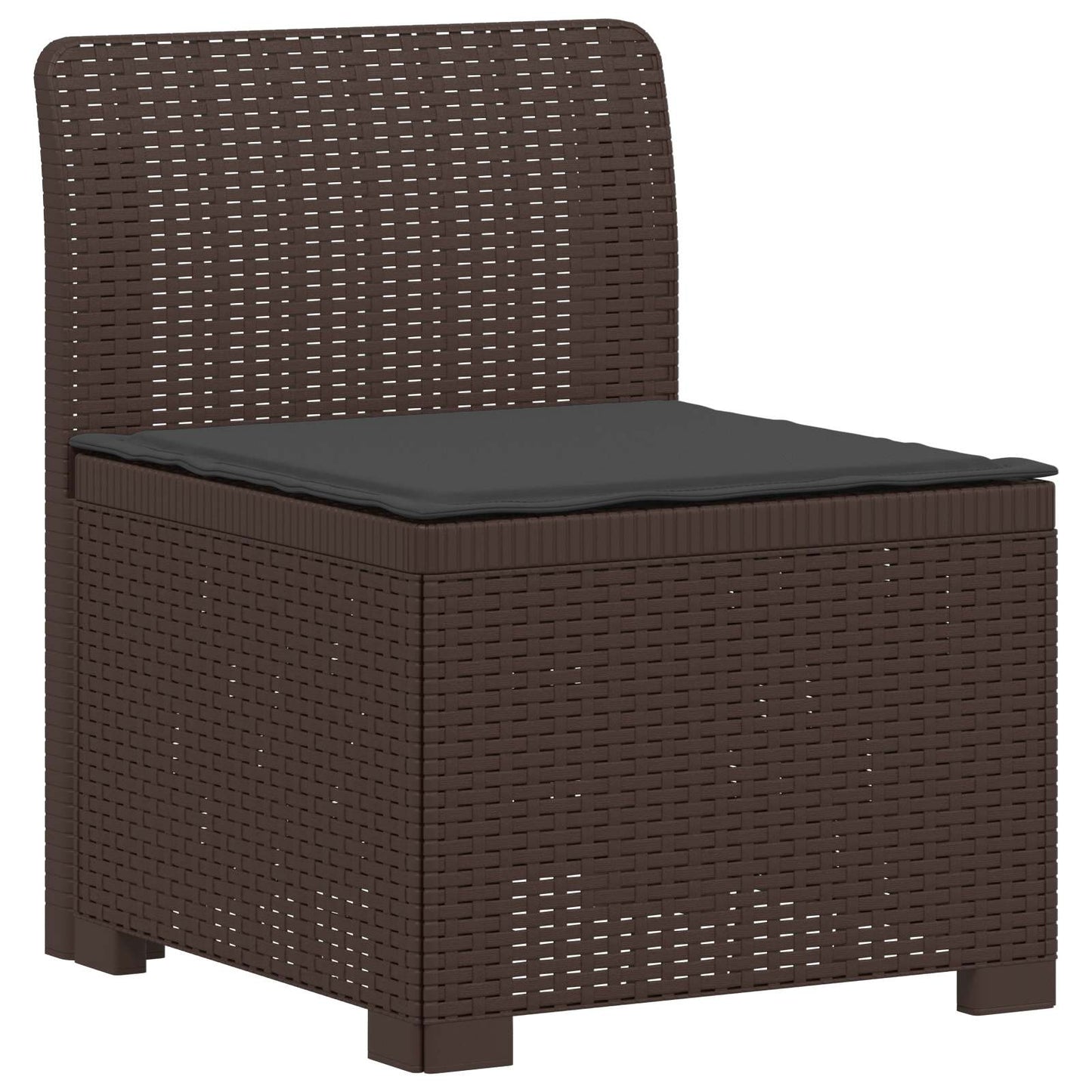 vidaXL 5-Seater Garden Sofa with Cushions Rattan Look PP Brown 3