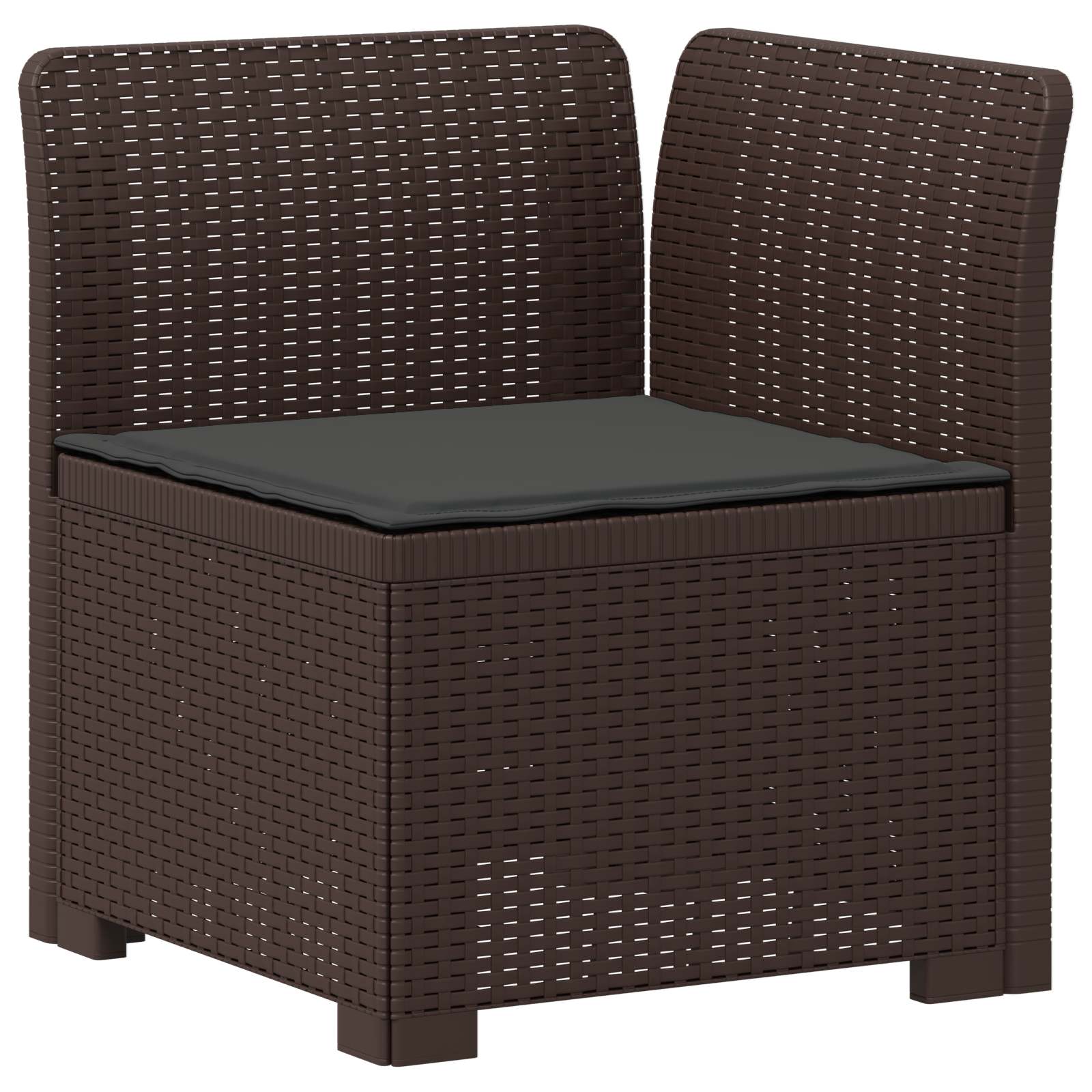 vidaXL 5-Seater Garden Sofa with Cushions Rattan Look PP Brown 4