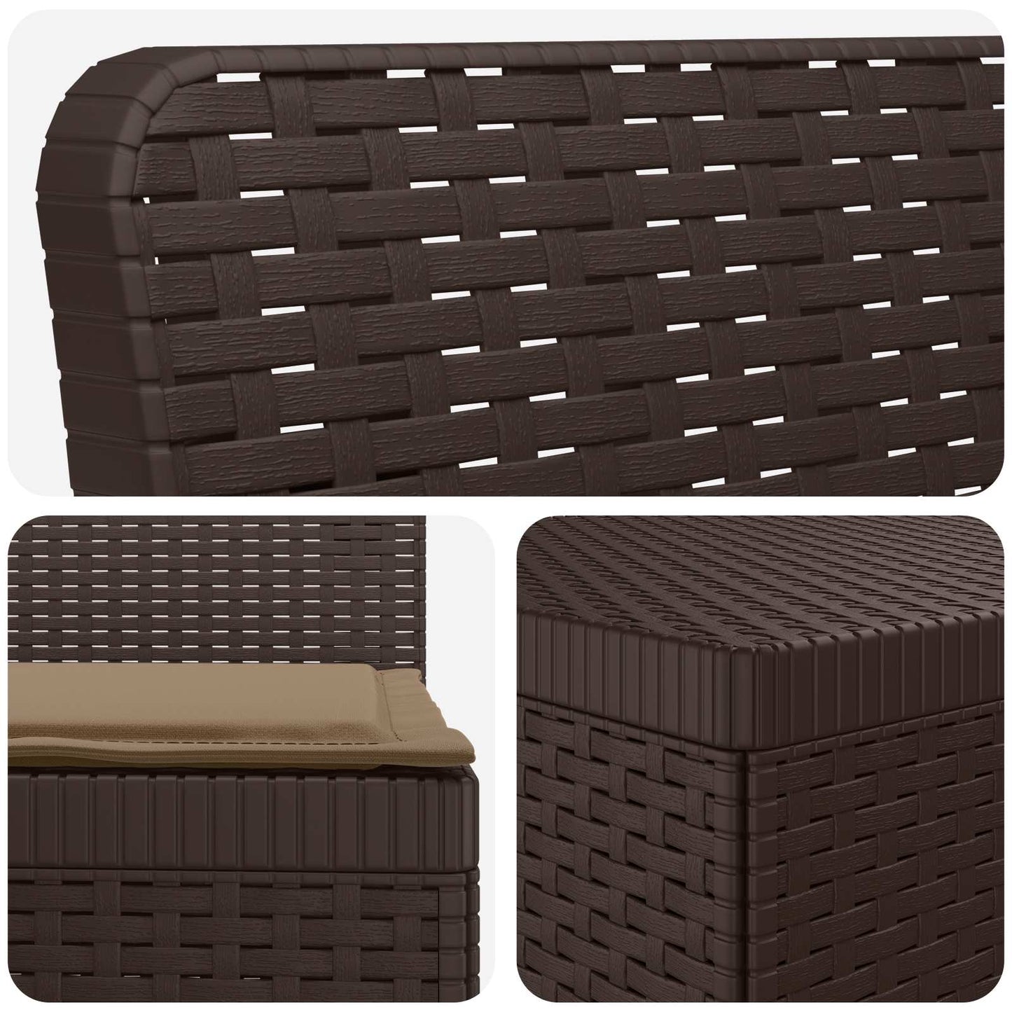 vidaXL 5-Seater Garden Sofa with Cushions Rattan Look PP Brown 5