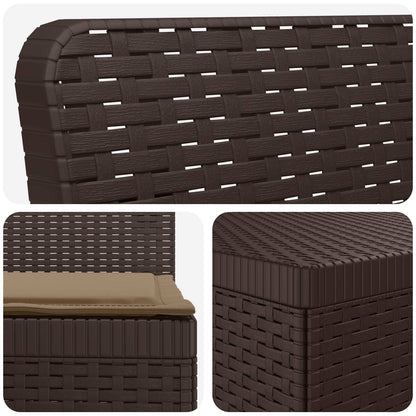 vidaXL 5-Seater Garden Sofa with Cushions Rattan Look PP Brown 5