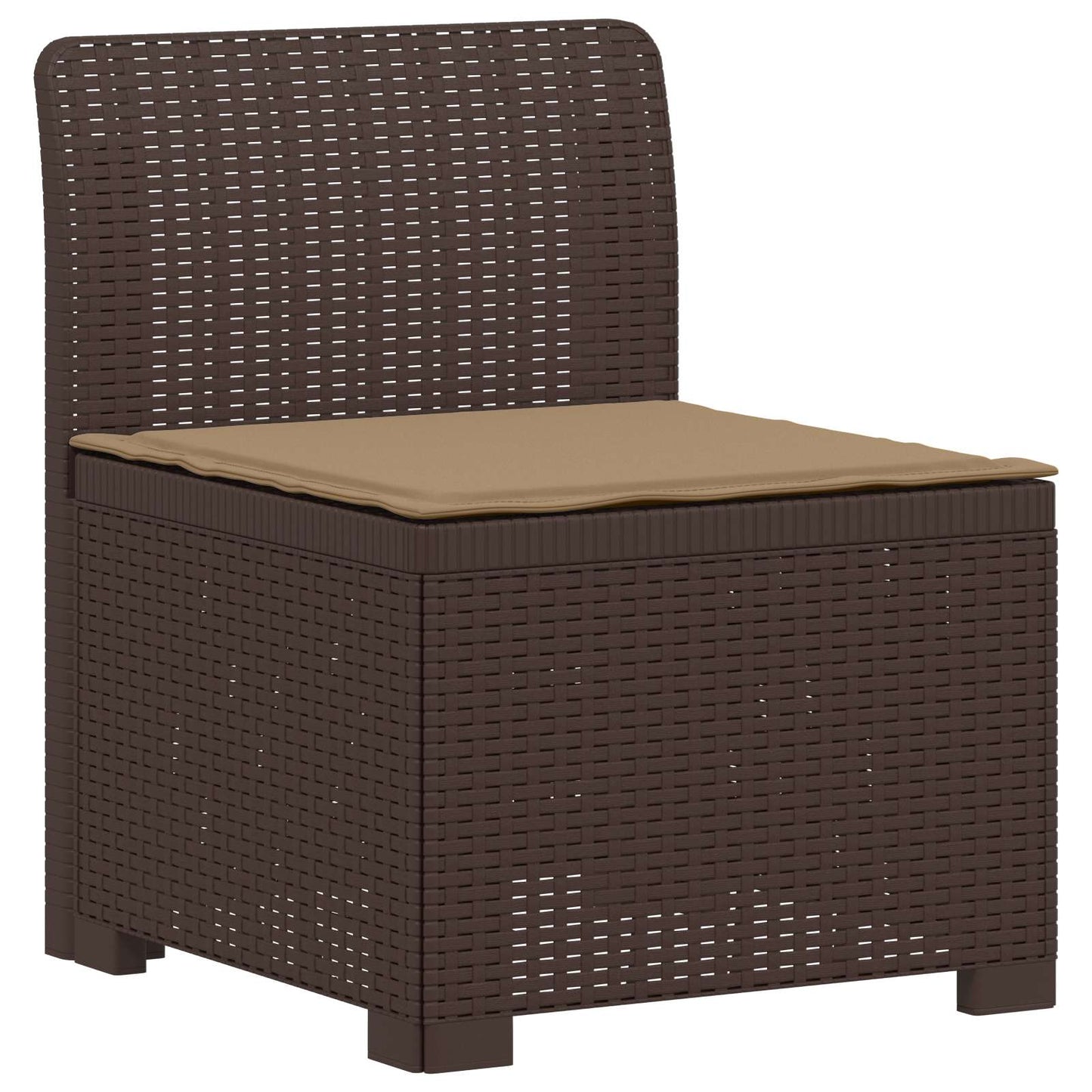 vidaXL 5-Seater Garden Sofa with Cushions Rattan Look PP Brown 3