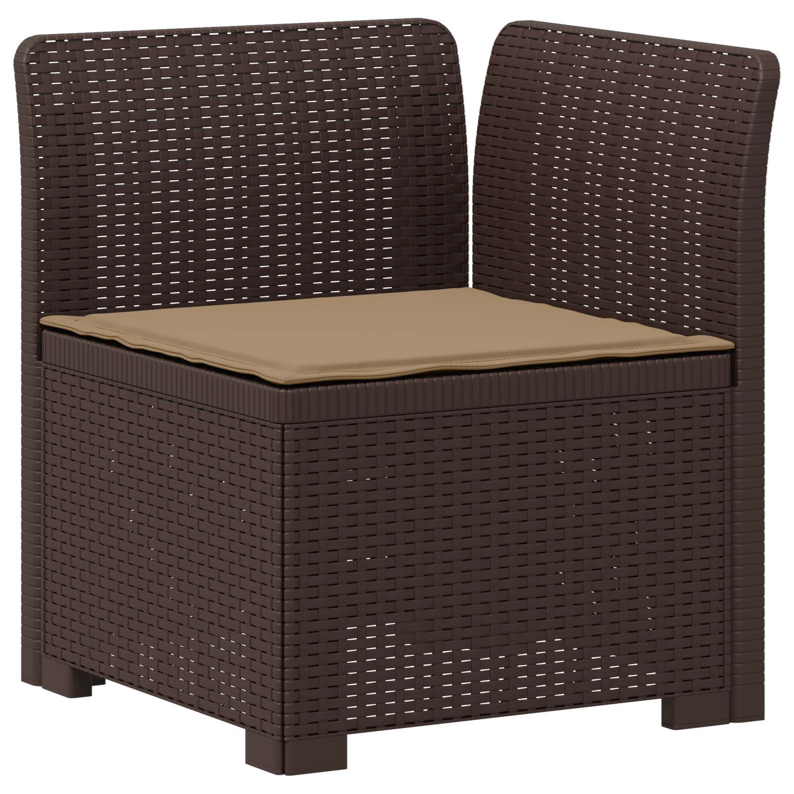 vidaXL 5-Seater Garden Sofa with Cushions Rattan Look PP Brown 4