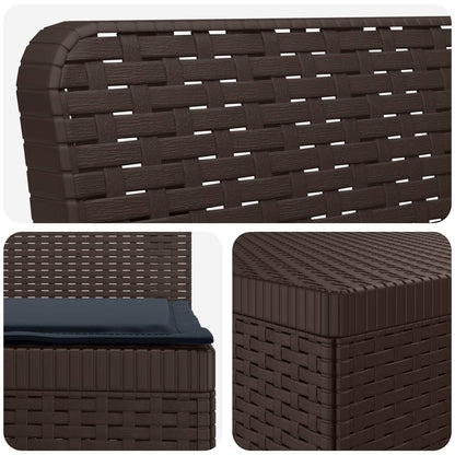 vidaXL 5-Seater Garden Sofa with Cushions Rattan Look PP Brown 5