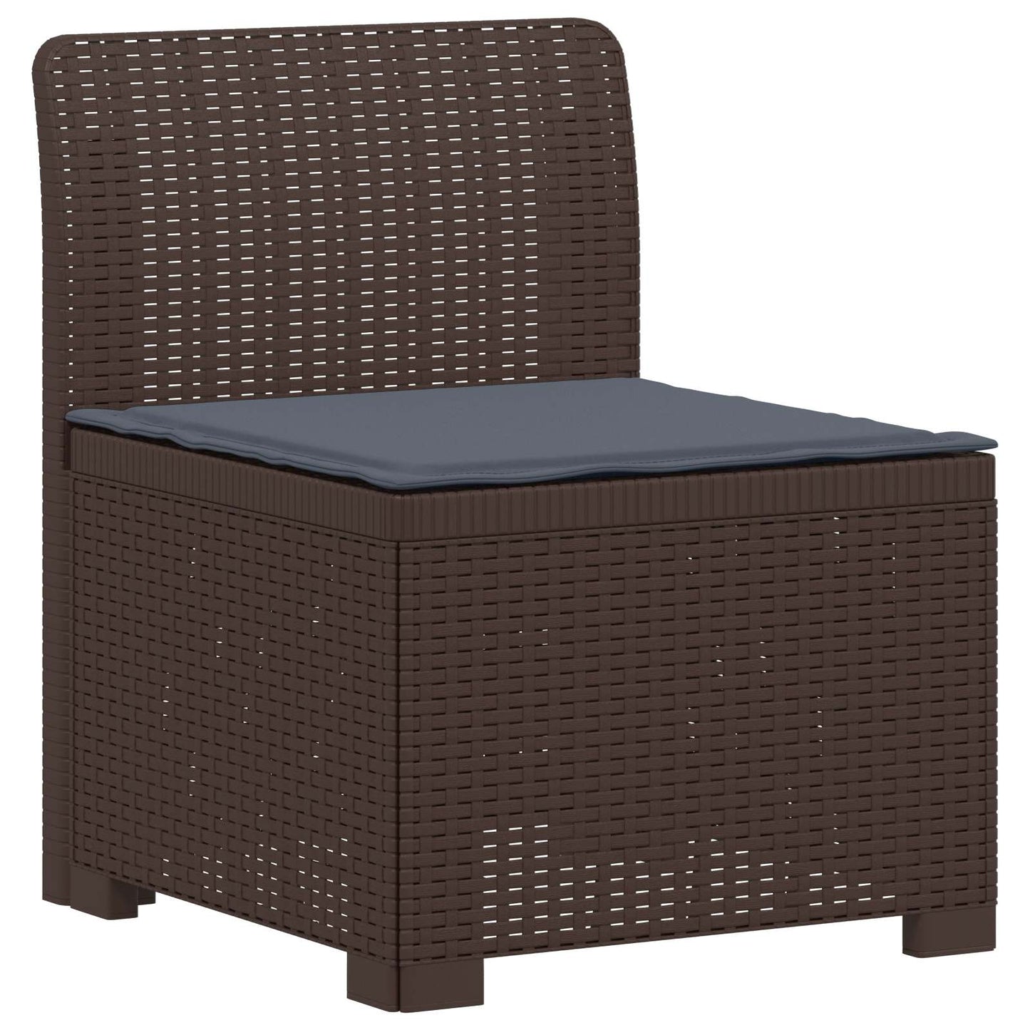 vidaXL 5-Seater Garden Sofa with Cushions Rattan Look PP Brown 3