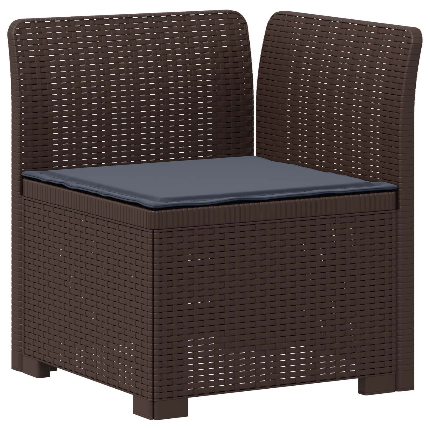 vidaXL 5-Seater Garden Sofa with Cushions Rattan Look PP Brown 4