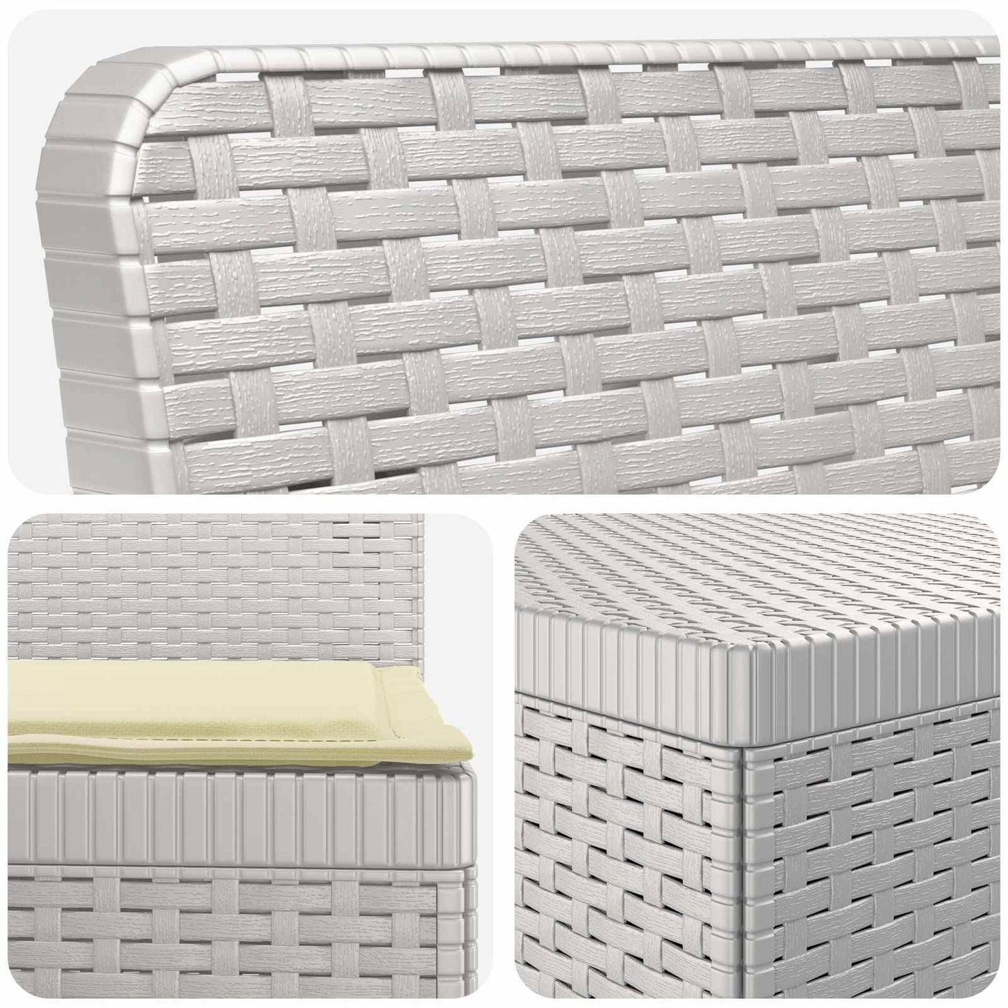 vidaXL 5-Seater Garden Sofa with Cushions Rattan Look PP White 5