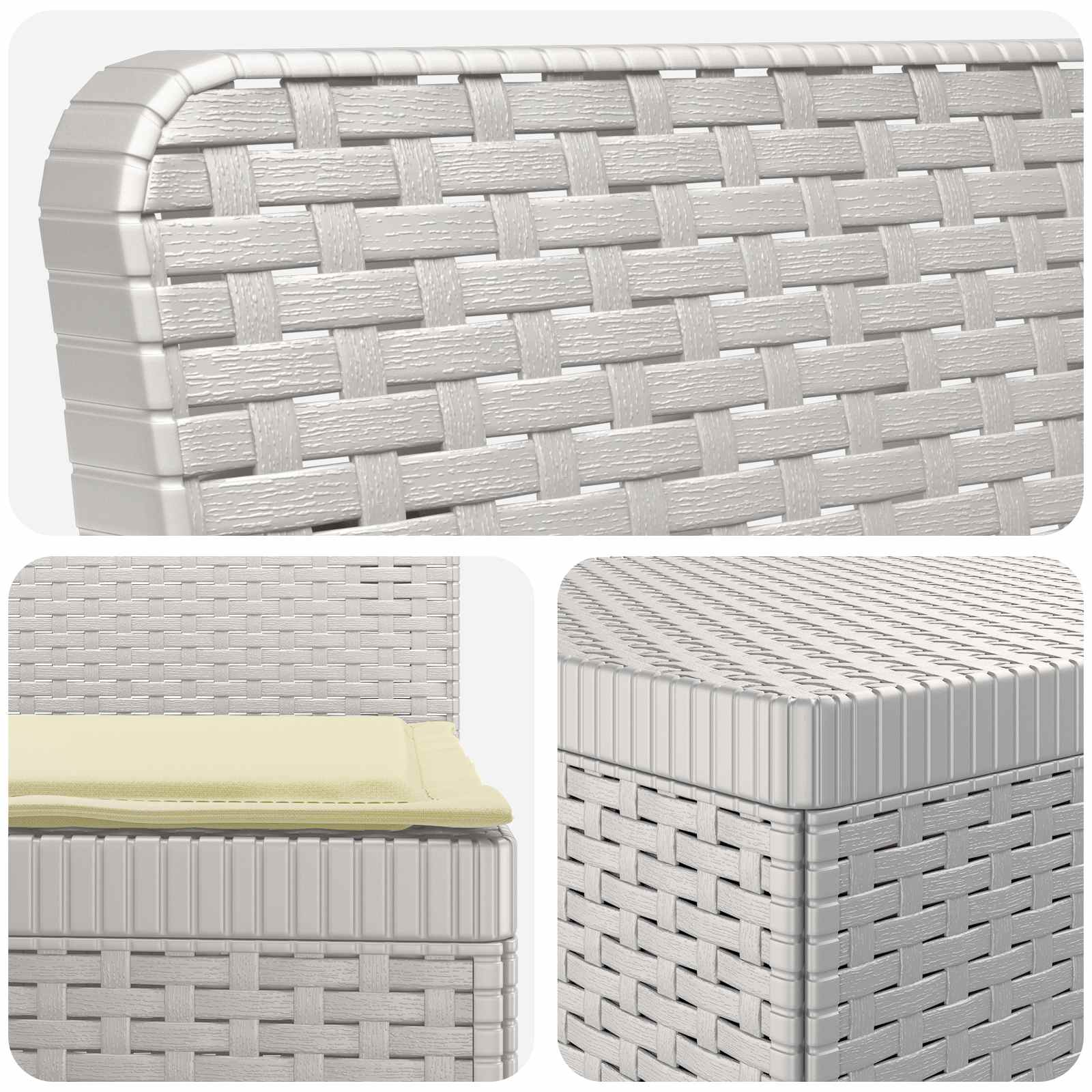 vidaXL 5-Seater Garden Sofa with Cushions Rattan Look PP White 5
