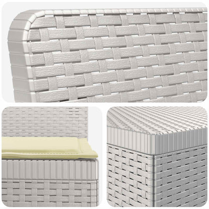 vidaXL 5-Seater Garden Sofa with Cushions Rattan Look PP White 5