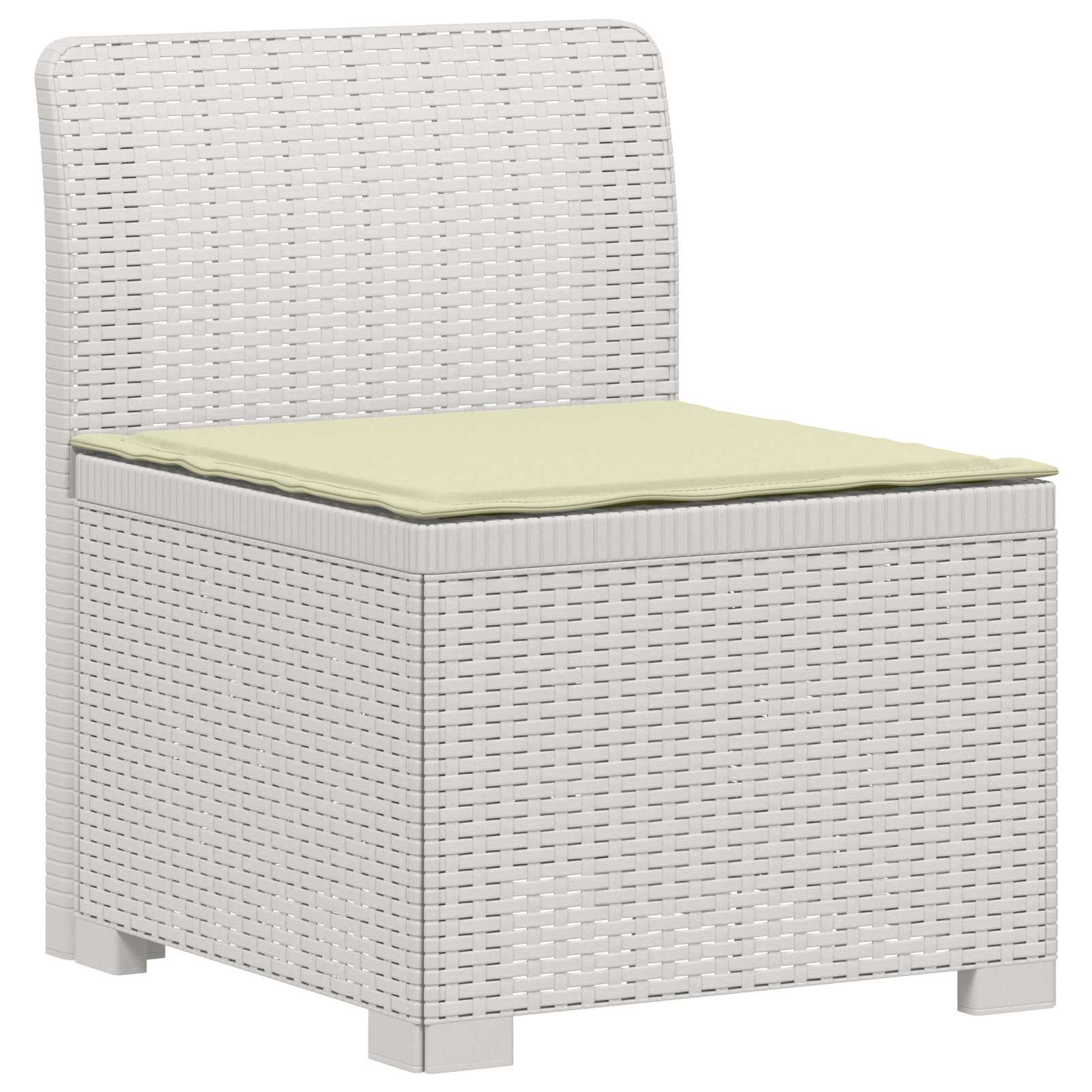 vidaXL 5-Seater Garden Sofa with Cushions Rattan Look PP White 3