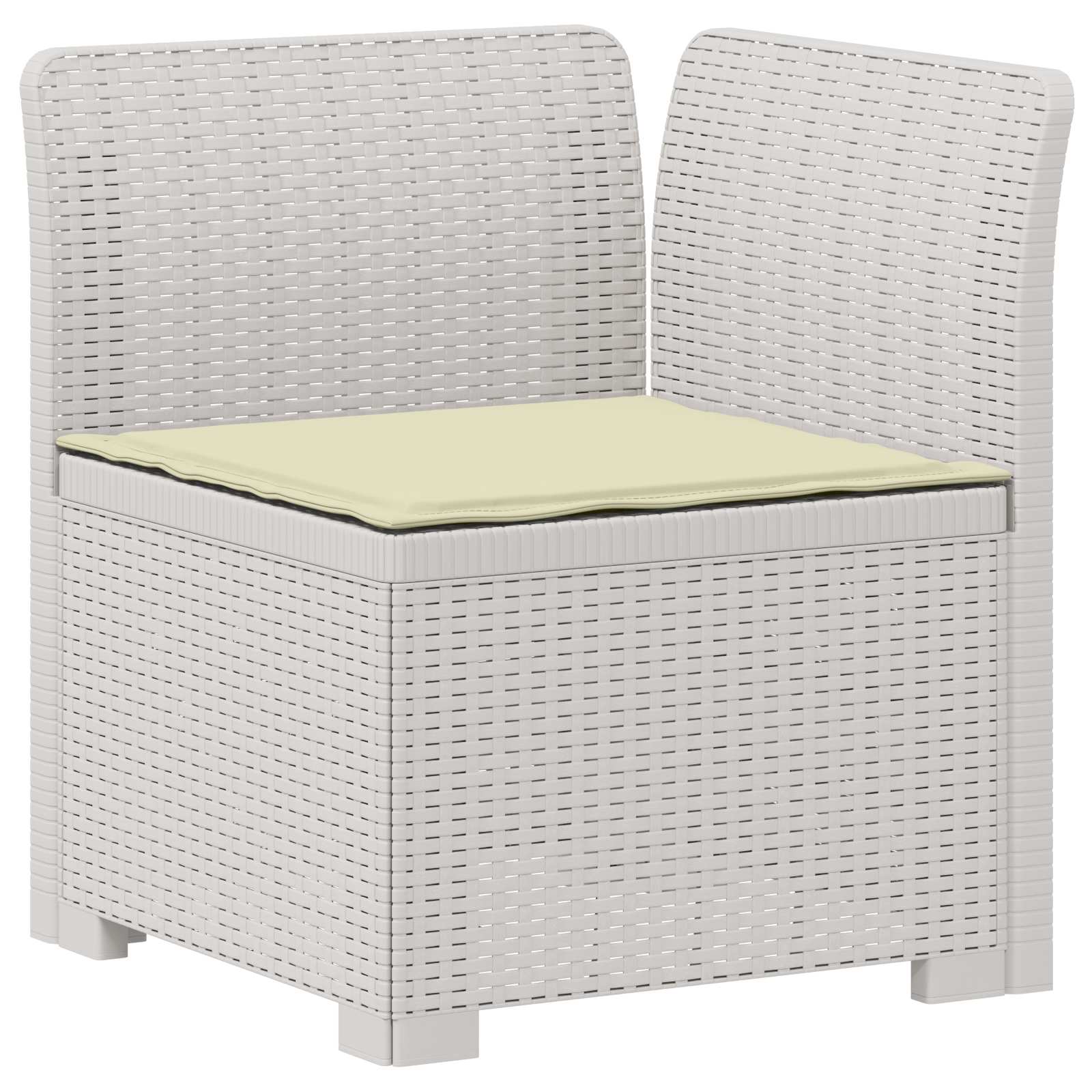 vidaXL 5-Seater Garden Sofa with Cushions Rattan Look PP White 4