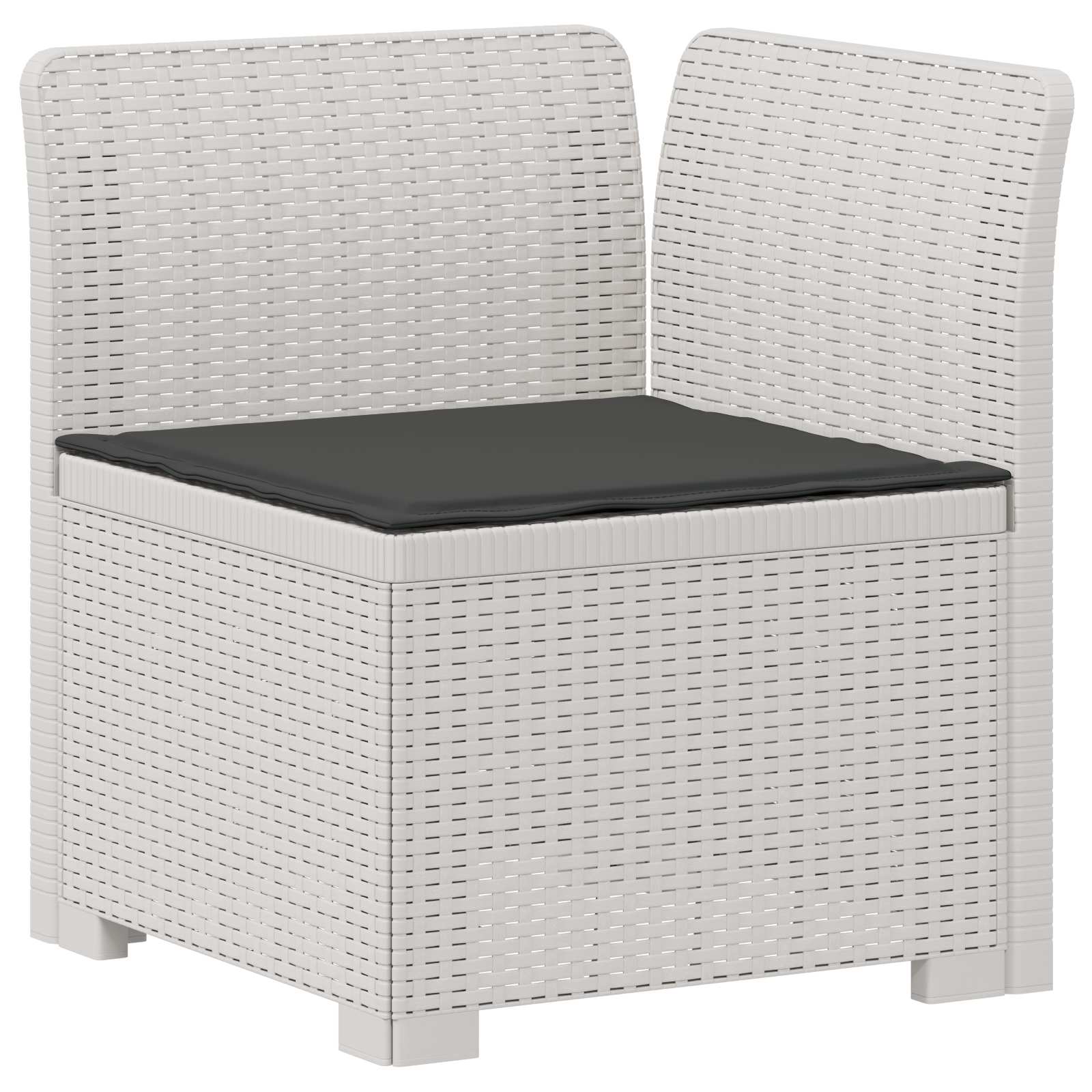 vidaXL 5-Seater Garden Sofa with Cushions Rattan Look PP White 4
