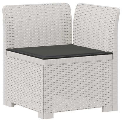 vidaXL 5-Seater Garden Sofa with Cushions Rattan Look PP White 4