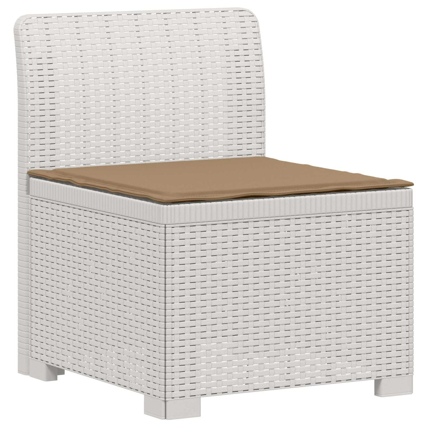 vidaXL 5-Seater Garden Sofa with Cushions Rattan Look PP White 3