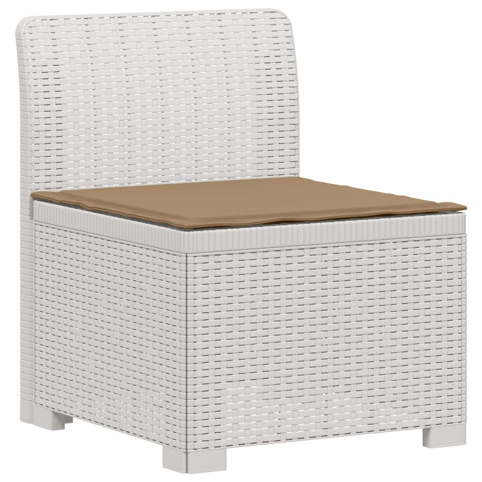 vidaXL 5-Seater Garden Sofa with Cushions Rattan Look PP White 3