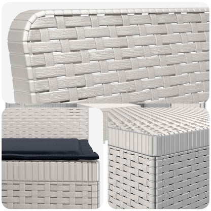vidaXL 5-Seater Garden Sofa with Cushions Rattan Look PP White 5