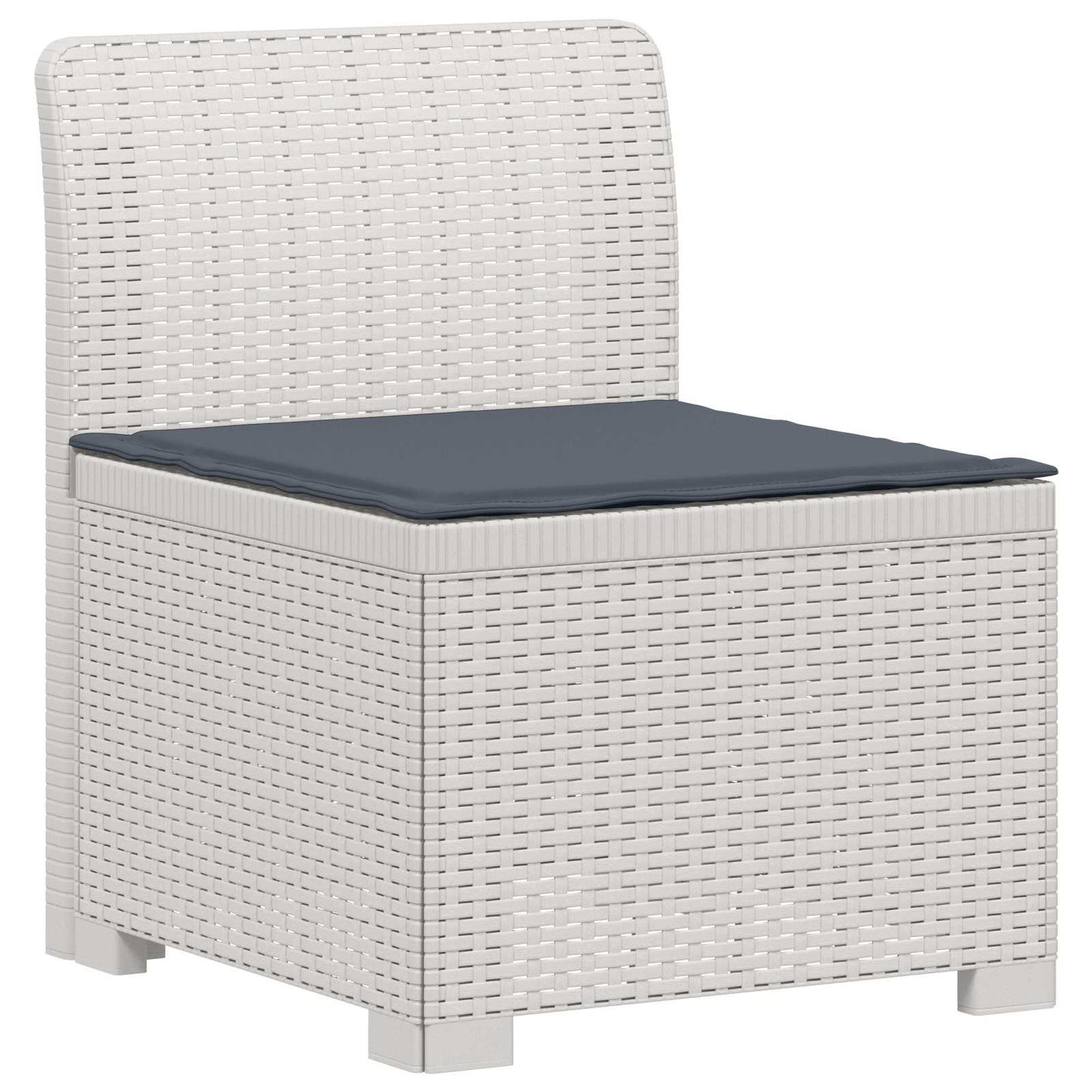 vidaXL 5-Seater Garden Sofa with Cushions Rattan Look PP White 3