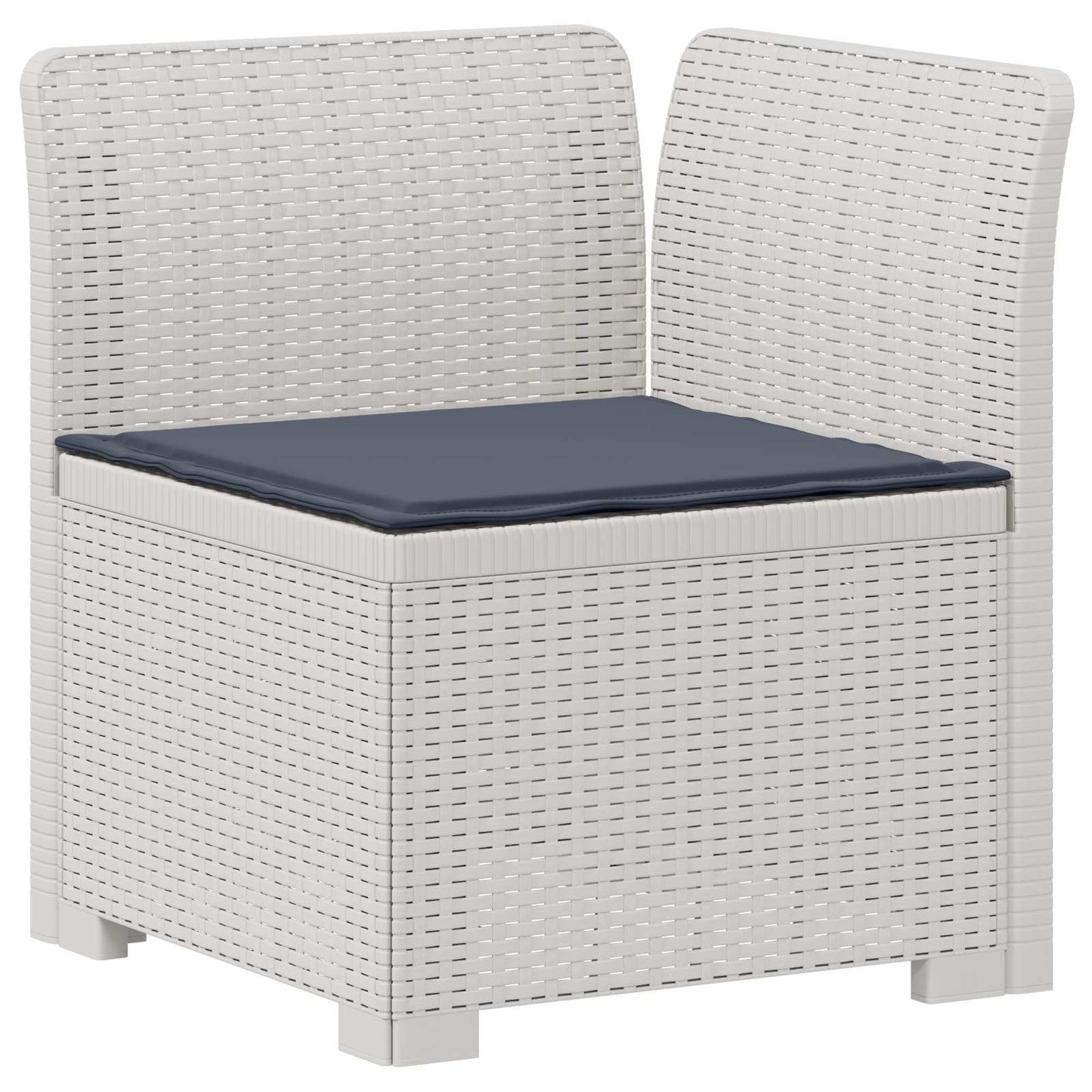vidaXL 5-Seater Garden Sofa with Cushions Rattan Look PP White 4