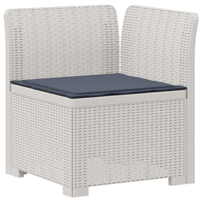 vidaXL 5-Seater Garden Sofa with Cushions Rattan Look PP White 4