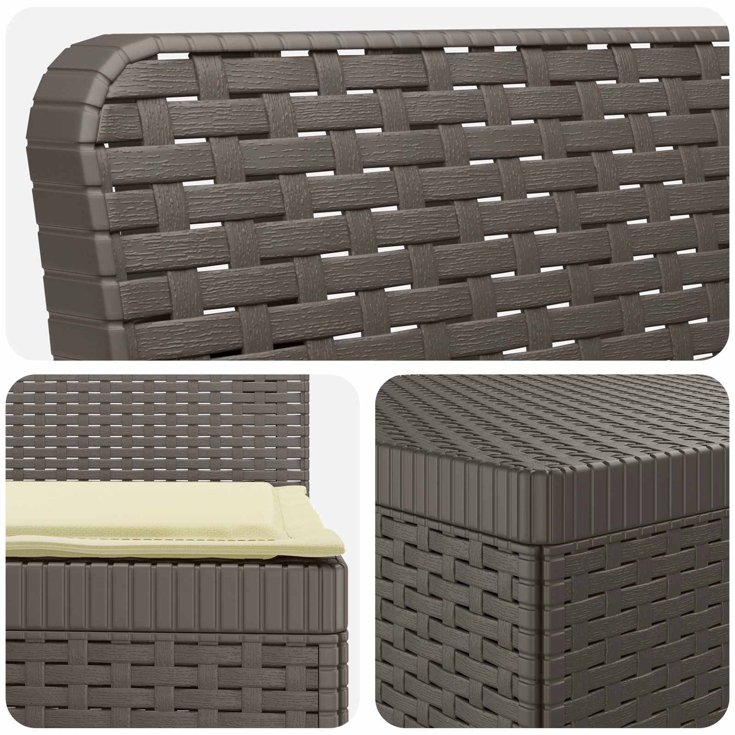 vidaXL 5-Seater Garden Sofa with Cushions Rattan Look PP Light Grey 5