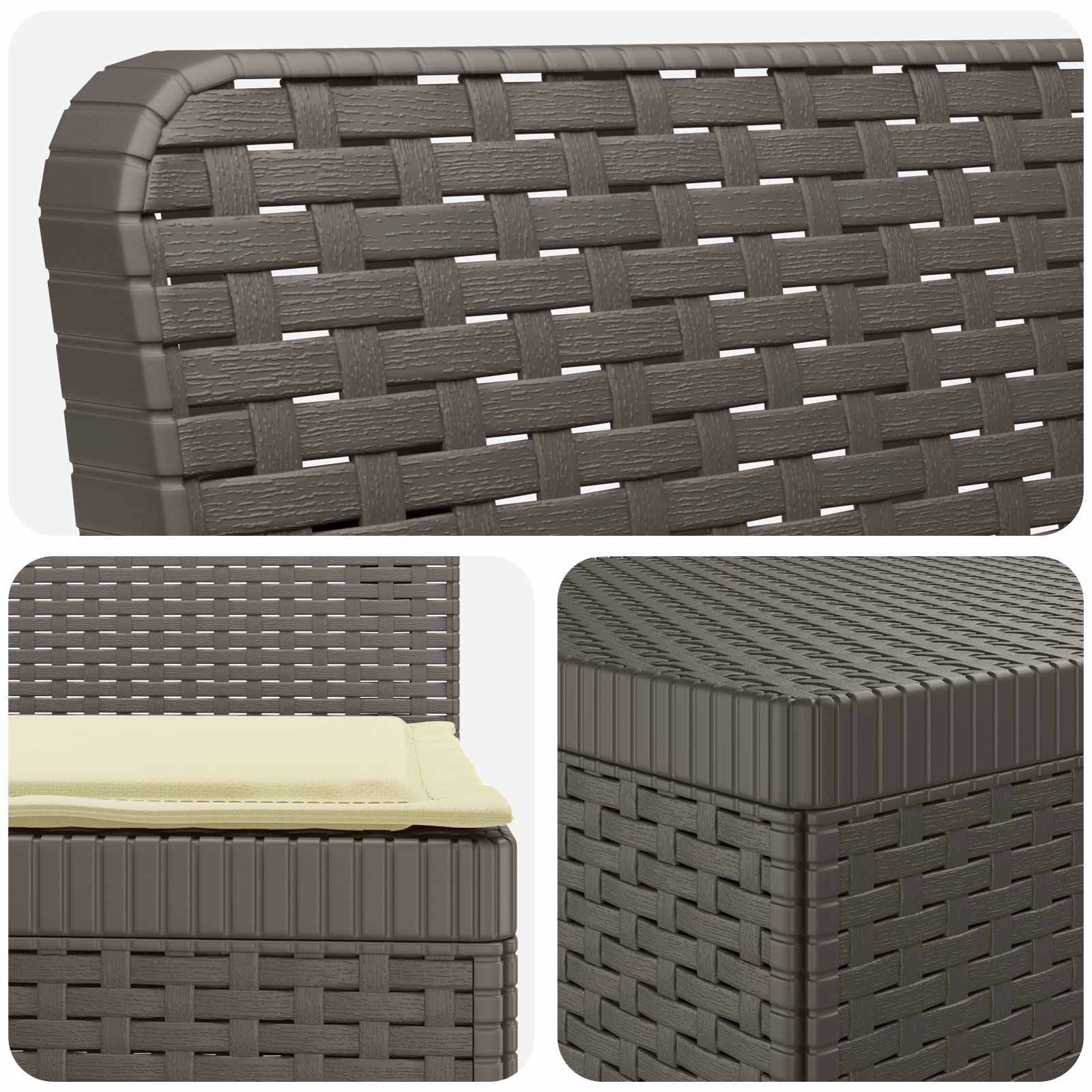 vidaXL 5-Seater Garden Sofa with Cushions Rattan Look PP Light Grey 5