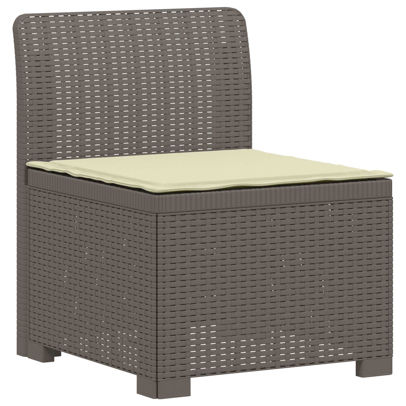 vidaXL 5-Seater Garden Sofa with Cushions Rattan Look PP Light Grey 3