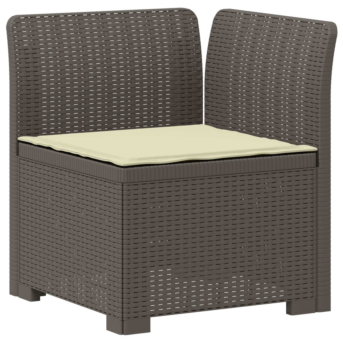 vidaXL 5-Seater Garden Sofa with Cushions Rattan Look PP Light Grey 4