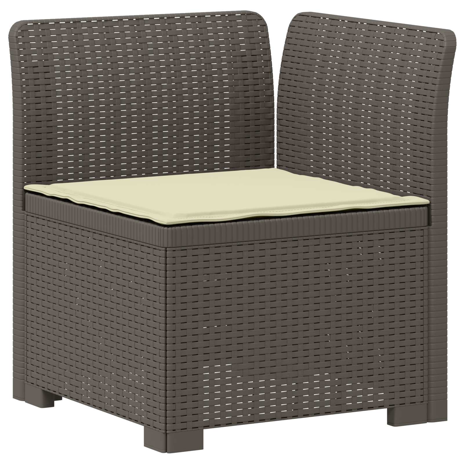vidaXL 5-Seater Garden Sofa with Cushions Rattan Look PP Light Grey 4