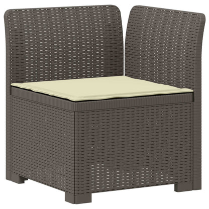 vidaXL 5-Seater Garden Sofa with Cushions Rattan Look PP Light Grey 4