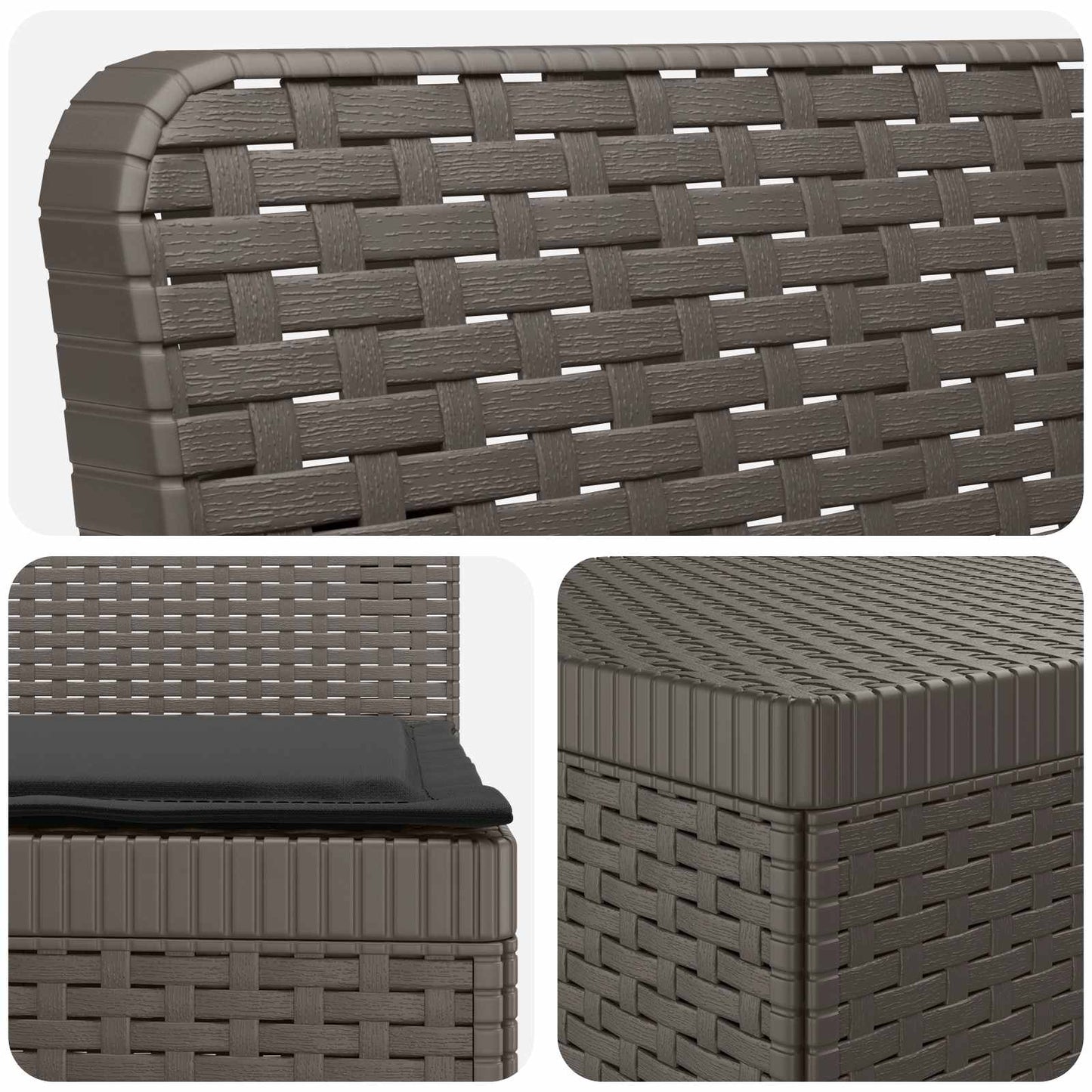 vidaXL 5-Seater Garden Sofa with Cushions Rattan Look PP Light Grey 5