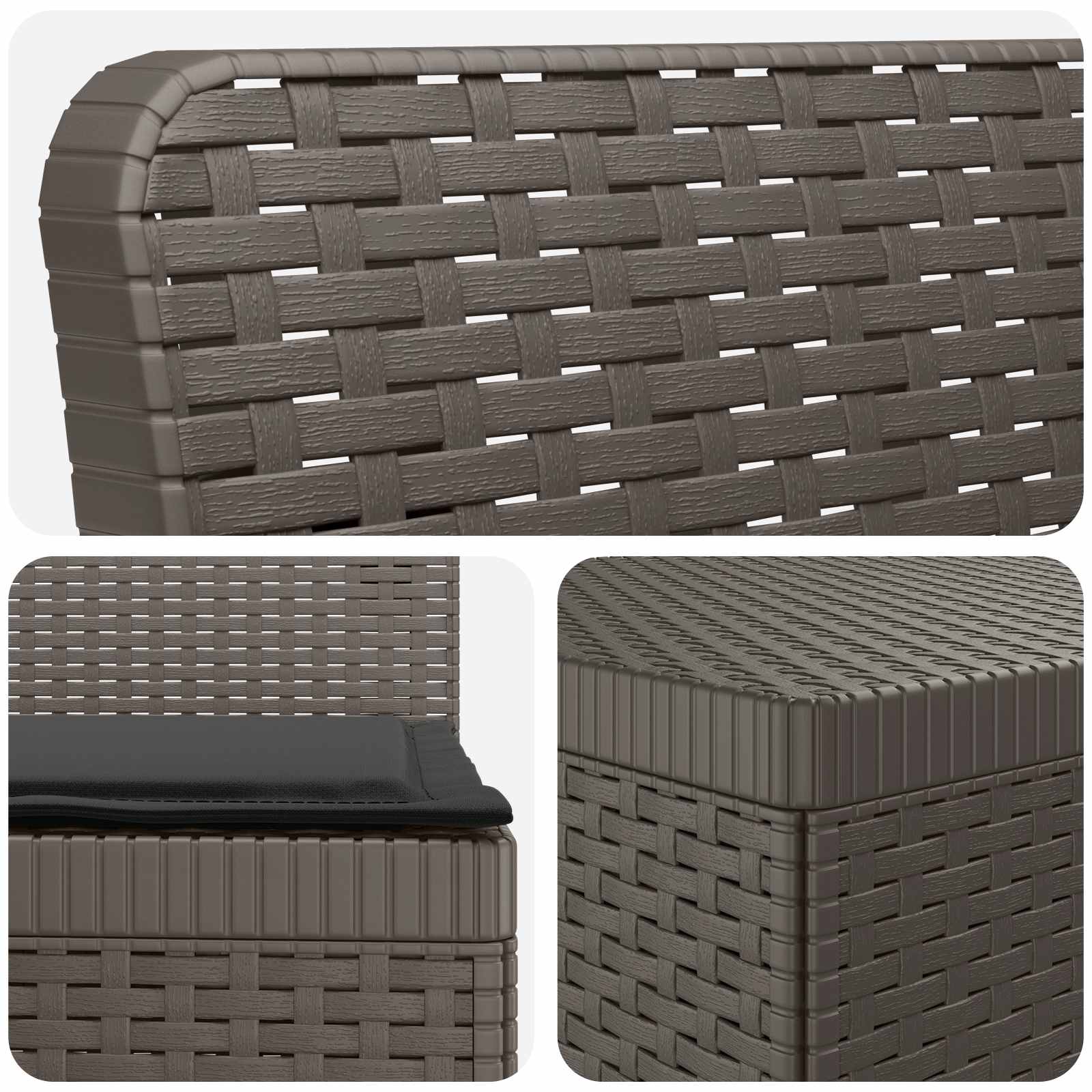 vidaXL 5-Seater Garden Sofa with Cushions Rattan Look PP Light Grey 5