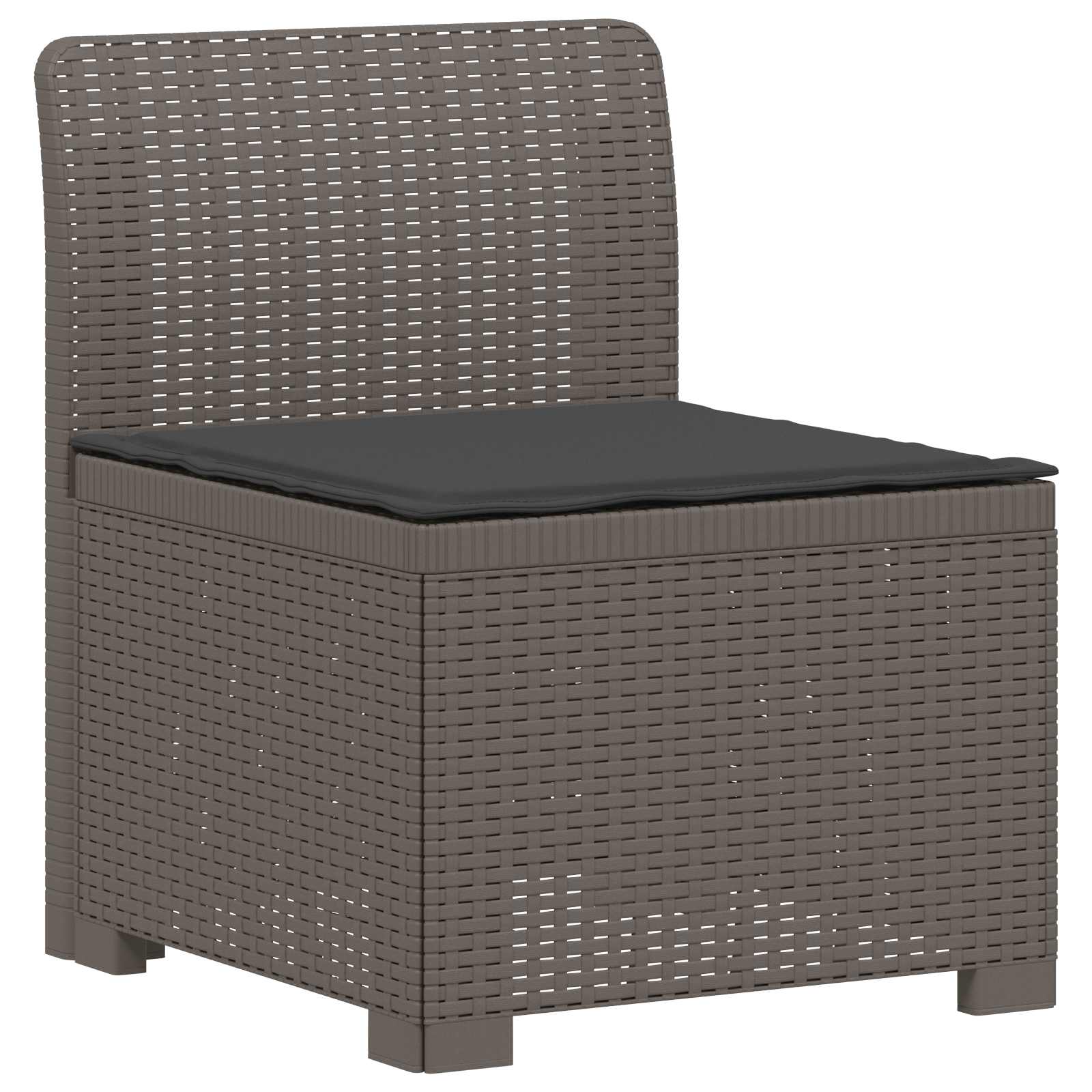 vidaXL 5-Seater Garden Sofa with Cushions Rattan Look PP Light Grey 3