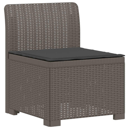 vidaXL 5-Seater Garden Sofa with Cushions Rattan Look PP Light Grey 3